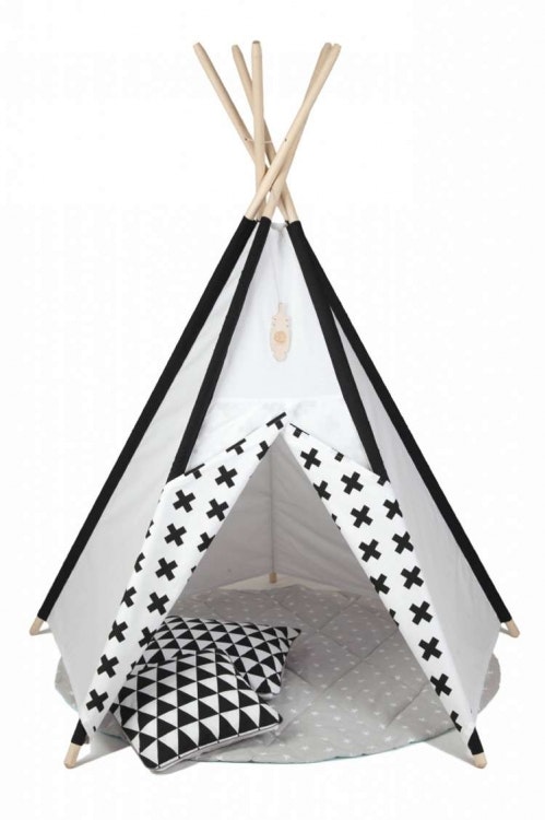 Reading tent tipi- black&white, little nomad 