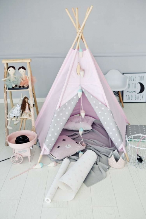 Reading tent tipi - pastel pink, little nomad 