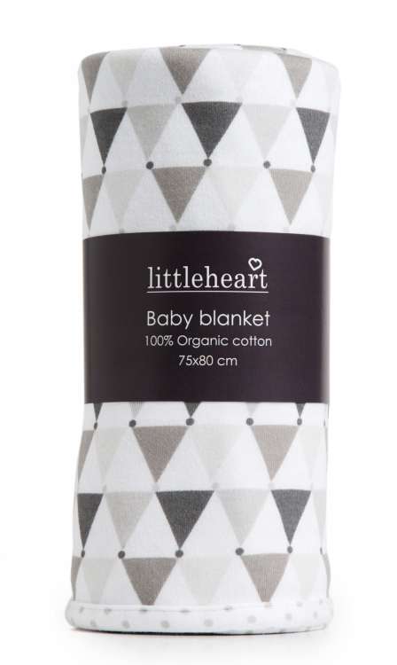 Baby blanket, Little Heart, grey confetti 