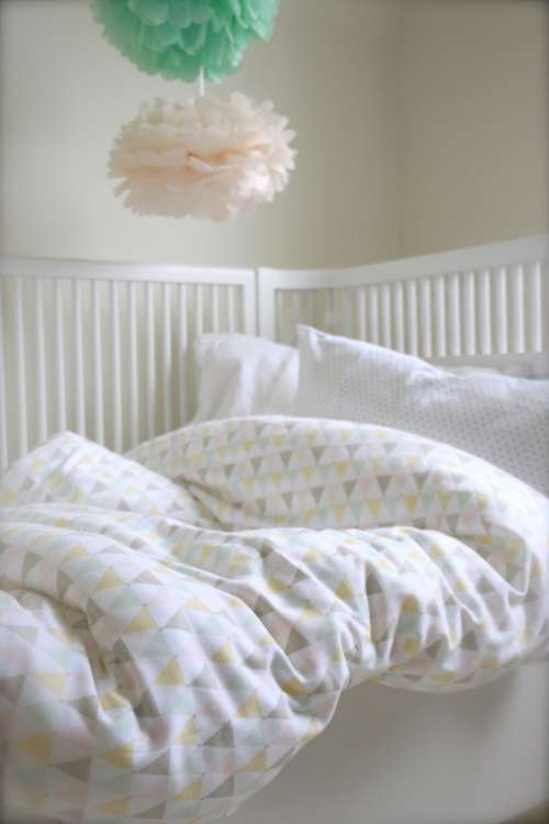 Children's bed sheet, Little Heart crib bed set pastel confetti 