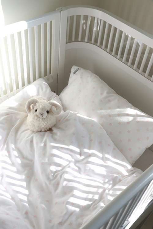 Children's bed sheet, Little Heart Crib set pink stars 