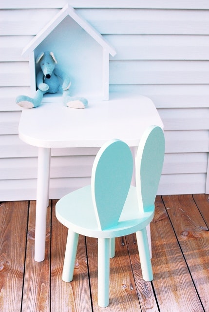 Buy a high quality bunny chair in mint - Babylove.se