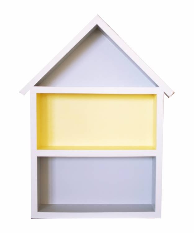 Hushylla grå&gul, XL grå och gul dockhus