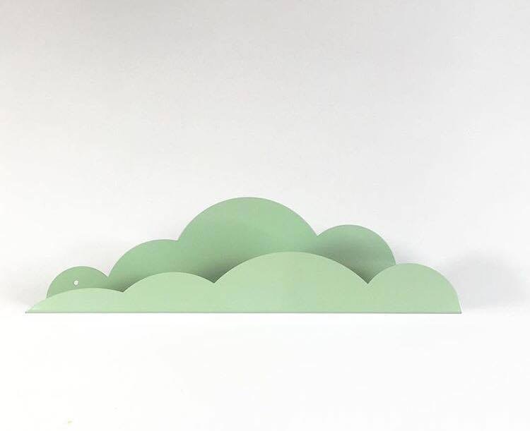 Metal cloud shelf/bookcase for the children's room, mint 