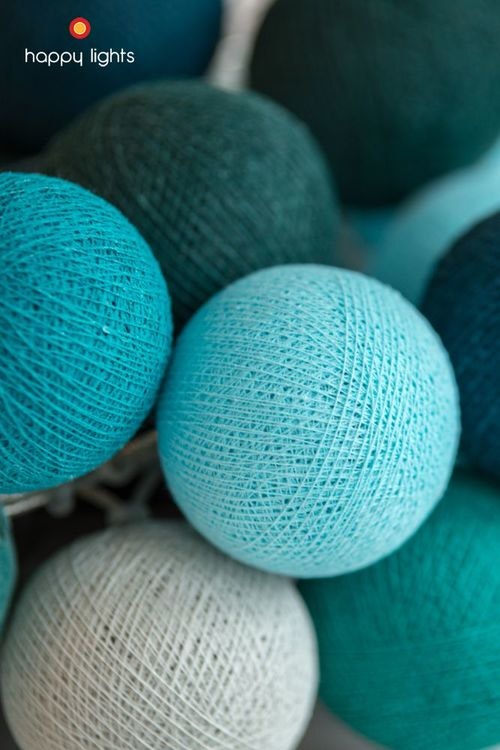 Happy Lights Samarkand 20 cotton balls (blue, green, mint, grey) -  Babylove.se