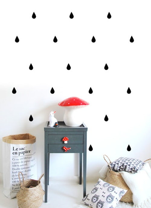 Wall stickers black drops 39 pcs