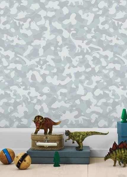 Wallpaper Flügger Color Dinosaur- blue - Babylove.se