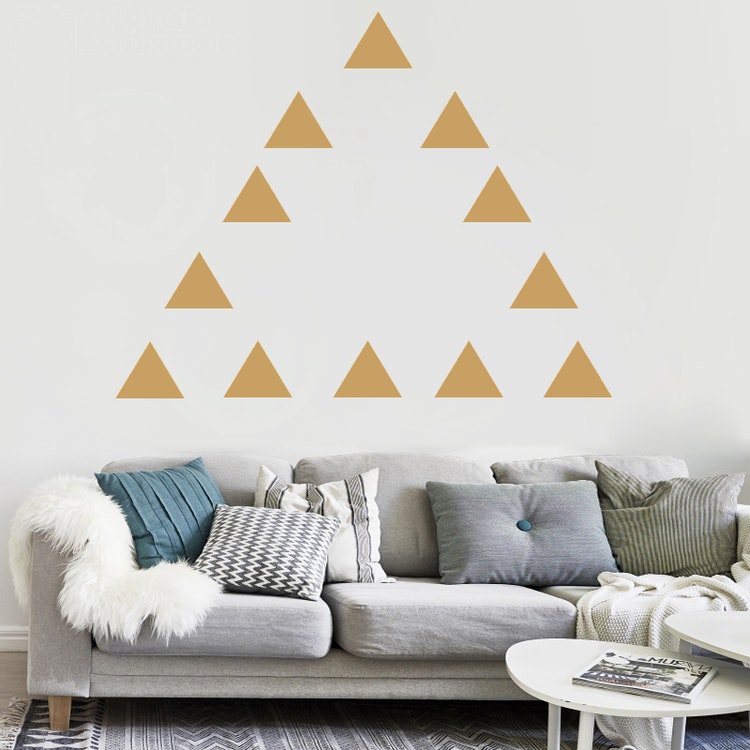 Wall stickers gold triangles 198 pcs 