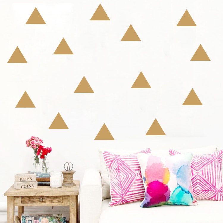 Wall stickers gold triangles 198 pcs 