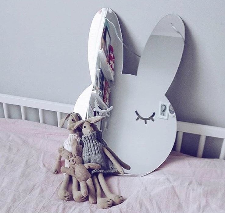 Rabbit Mirror silver - Children's mirror for the children's room 