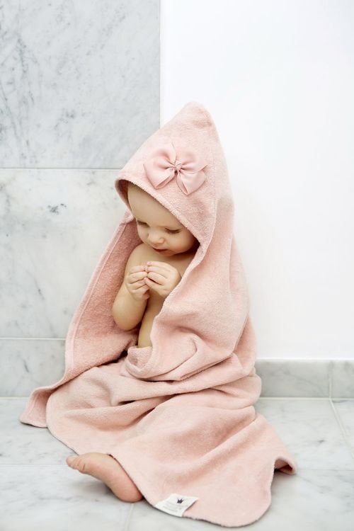 Badcape Powder Pink, Hooded towel, Elodie Details - Babylove.se