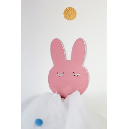 Metal wall hanging for children's room, pink rabbit