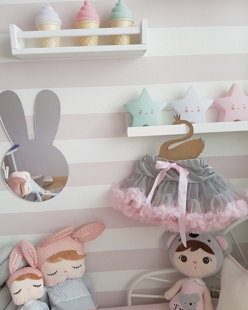 Simple Bunny mirror, Children's room mirror 