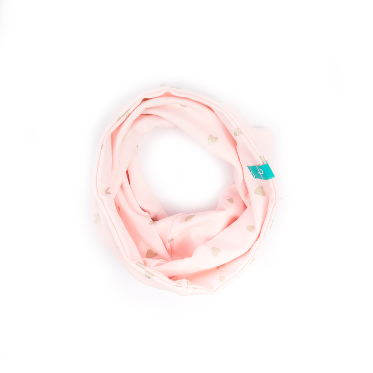 Tube scarf pink heart 