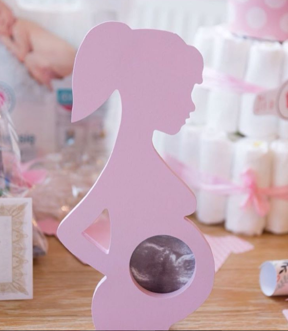 Photo frame Pregnant pink for ultrasound image 