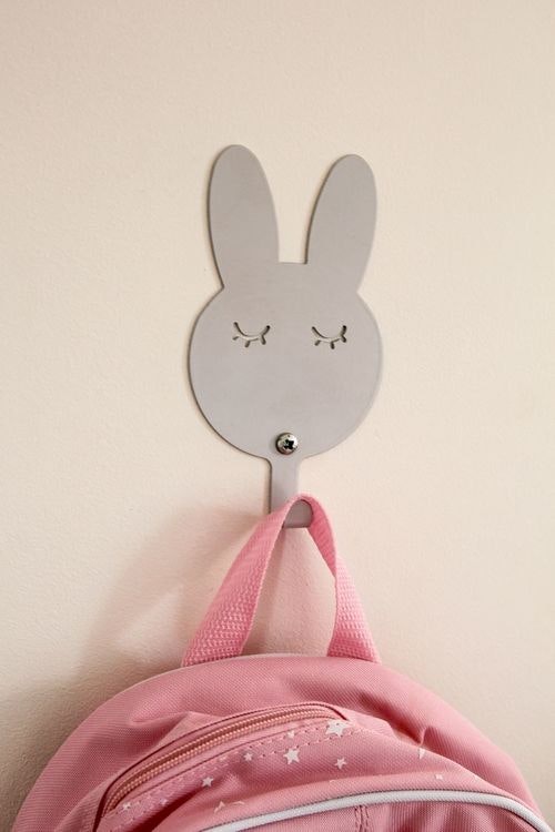 Metal wall hanging for children's room, grey rabbit Metal wall hanging for children's room, grey rabbit