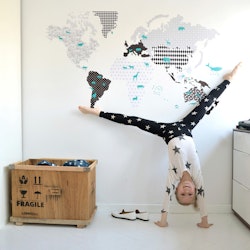 Wall sticker world map black, Dekornik