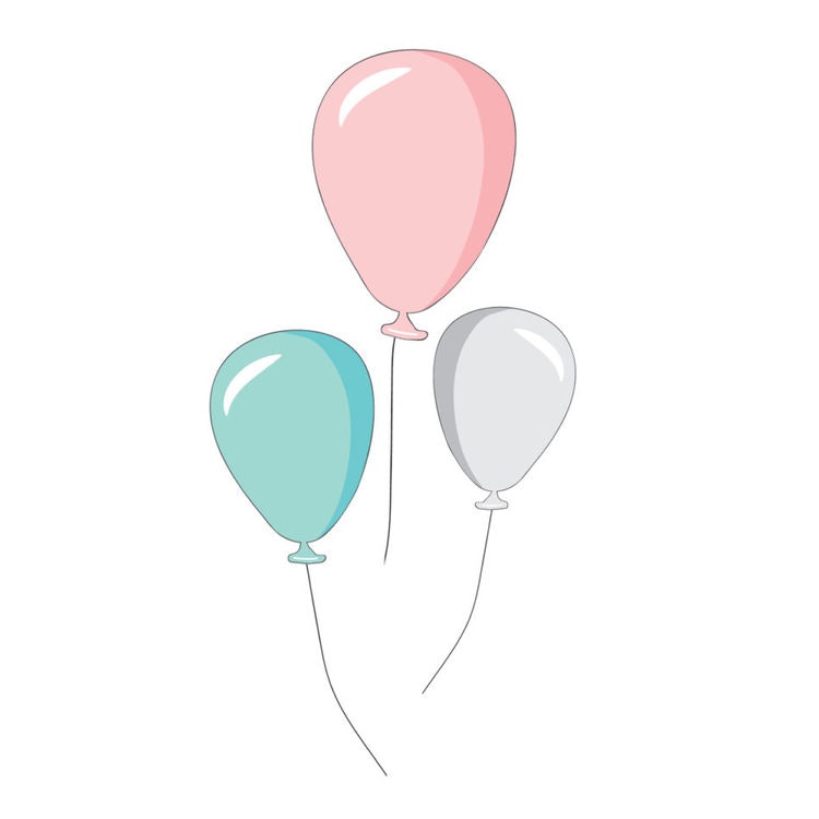 Väggklistermärken "tre ballonger", Dekornik färgada ballonger väggdekoration