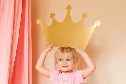 Spegel stor guld prinsesskrona till barnrummet