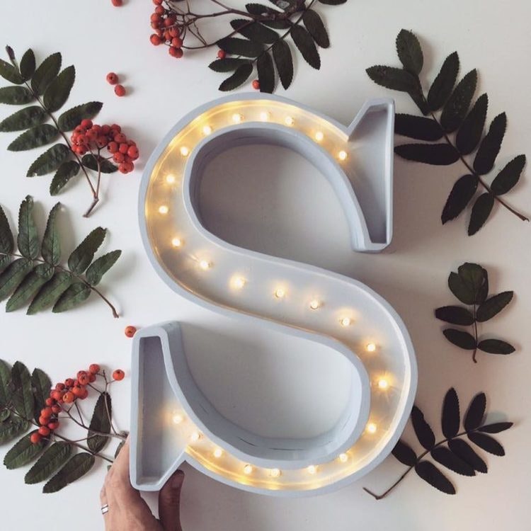 Night light for children's room letter S lamp, Little Lights - Babylove.se