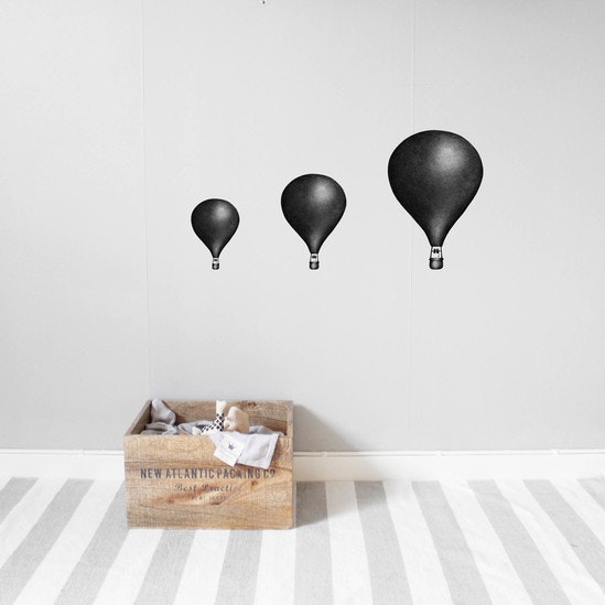 Svarta Luftballonger väggklistermärken, Stickstay Svarta Luftballonger väggklistermärken, Stickstay