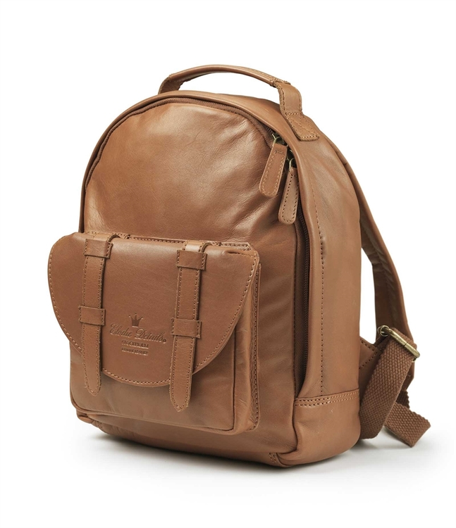 Backpack Back Pack MINI - Chestnut leather, Elodie Details - Babylove.se