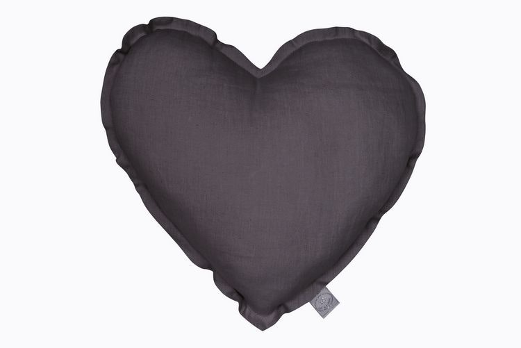 Pillow graphite heart of linen, Cotton&Sweets Pillow graphite heart of linen, Cotton&Sweets