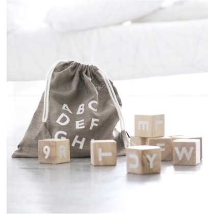 Wooden blocks alphabet - white, Ooh noo
