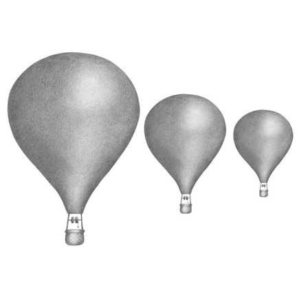 Graphite grey Balloons wall stickers, Stickstay 