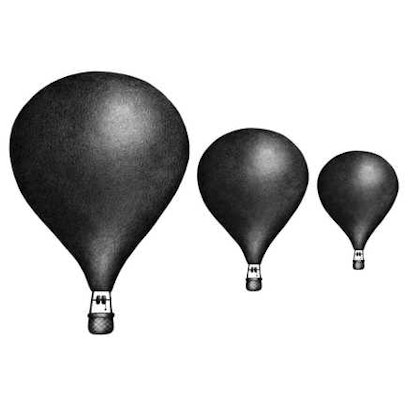 Svarta Luftballonger väggklistermärken, Stickstay