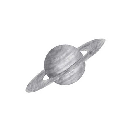 Grå Saturnus väggklistermärken, Stickstay 