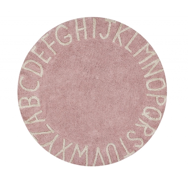 Lorena Canals round carpet for children's room, abc pink 