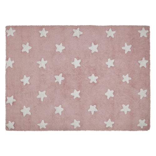 Lorena Canals matta till barnrummet 120 x 160, stars pink/white