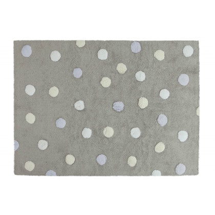 Lorena Canals carpet for children's room 120 x 160, polka grey/blue