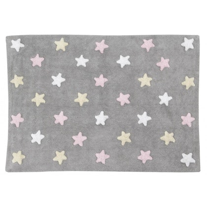Lorena Canals matta till barnrummet 120 x 160, tricolor stars