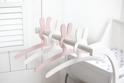 Rabbit hanger  white, child hanger 3-pack