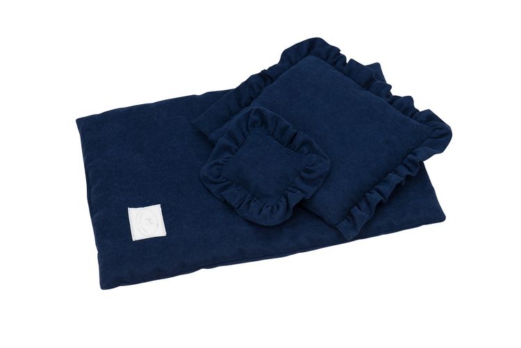 Dark blue duvet bed set with flounce, Cotton&Sweets 