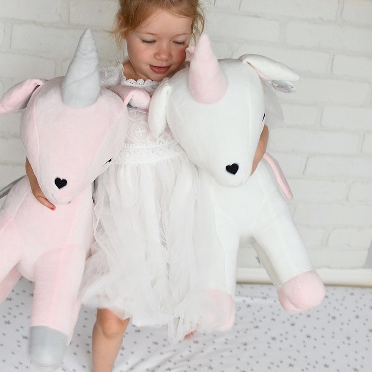 Cuddly toy, white unicorn XL 