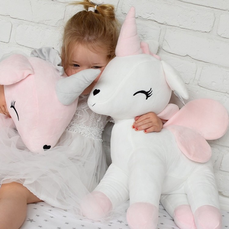 Cuddly toy, pink unicorn XL 