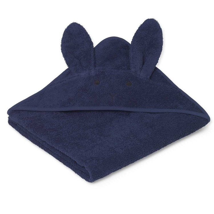 Liewood Hooded towel, Augusta Rabbit Navy 