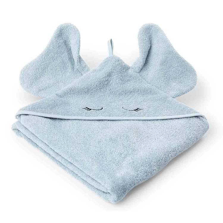 Liewood handuk med huva, Augusta Elefant Baby Blue - Babylove.se