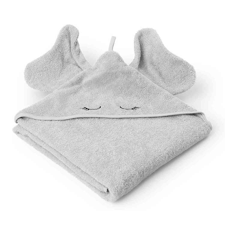 Liewood Hooded towel, Augusta Elefant Dumbo Grey 