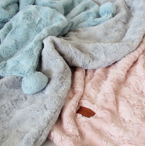 Fayne luxury grey plush blanket 