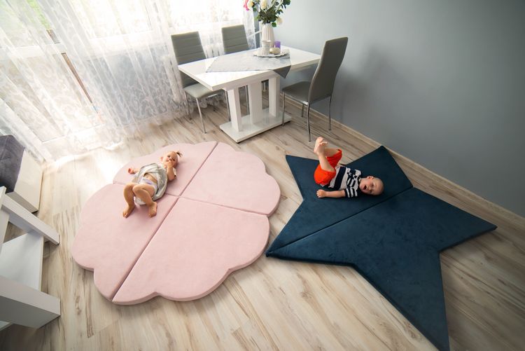 Misioo, Large and flexible play mat, pink flower 