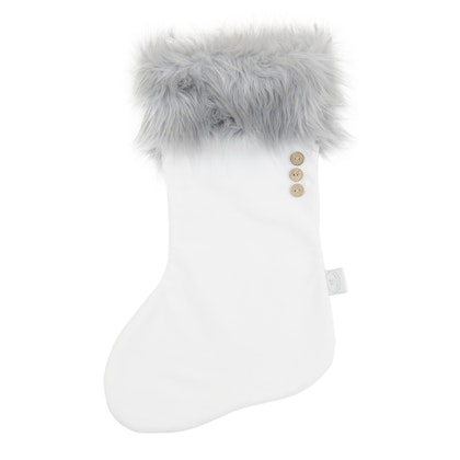 Cotton & Sweets, white&grey Christmas stocking