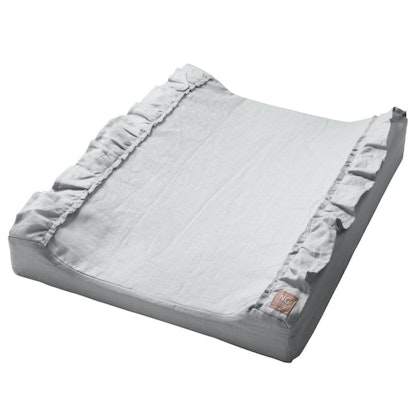 NG Baby Linen changing mat with flounce , Light grey