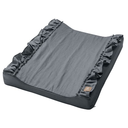 NG Baby Linen changing mat with flounce , Graphite grey
