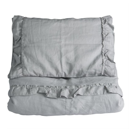 Ng Baby duvet cover in linen with Flounce, Light grey