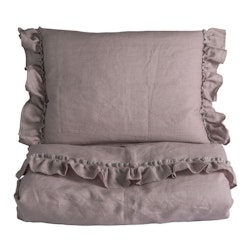 Ng Baby duvet cover in linen with Flounce, Powder pink