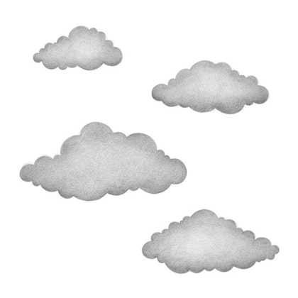 Graphite grey clouds wall stickers, Stickstay